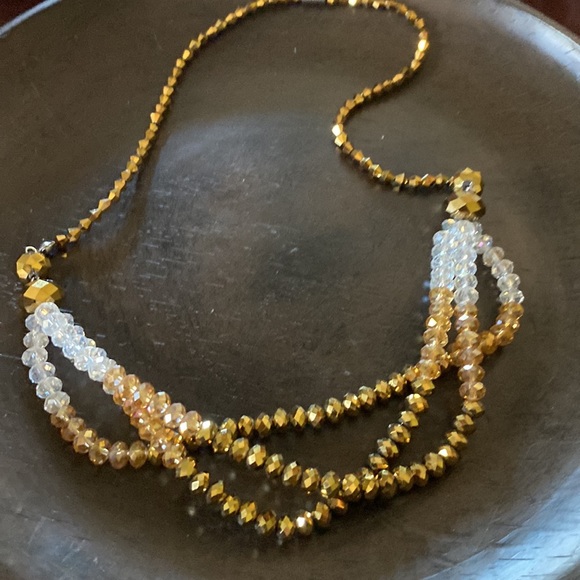 Triple Strand of Sparkling Beaded Necklace - Picture 3 of 3